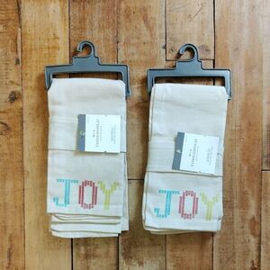 Threshold Napkins Cotton Holiday Joy Peace Cream